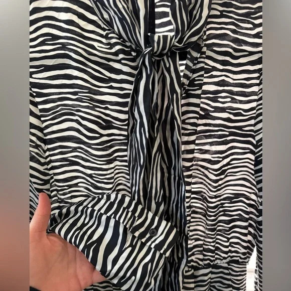 MaxMara Black and White Zebra Print Jumpsuit